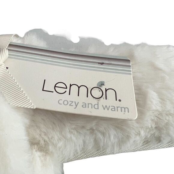 Lemon‎ Brand Slippers NWT Faux Fur Powder White Style L-9022 - Picture 2 of 6